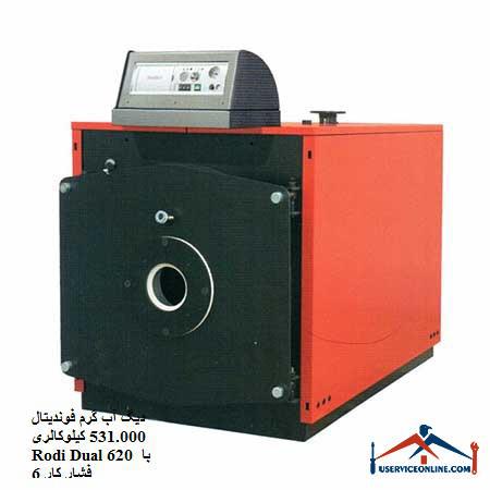 531.000 Rodi Dual 620 6 دیگ آب گرم فوندیتال 531.000 کیلوکالری Rodi Dual 620 با فشار کار 6