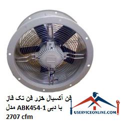 Caspian axial fan single phase fan model ABK454-1 with a flow rate of 2707 cfm فن آکسیال خزر فن تک فاز مدل ABK454-1 با دبی 2707 cfm
