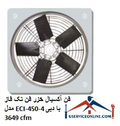 Caspian axial fan single-phase model ECI-450-4 with a flow rate of 3649 cfm فن آکسیال خزر فن تک فاز مدل ECI-450-4 با دبی 3649 cfm