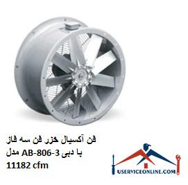 Caspian axial fan, three-phase fan model AB-806-3 with a flow rate of 11182 cfm فن آکسیال خزر فن سه فاز مدل AB-806-3 با دبی 11182 cfm