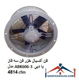 Caspian axial fan three-phase fan model ABK606-3 with flow 4814 cfm فن آکسیال خزر فن سه فاز مدل ABK606-3 با دبی 4814 cfm