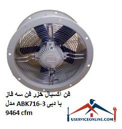 Caspian axial fan, three-phase fan, model ABK716-3 with flow rate of 9464 cfm فن آکسیال خزر فن سه فاز مدل ABK716-3 با دبی 9464 cfm