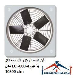 Caspian axial fan three-phase fan model ECI-600-4 with a flow rate of 10300 cfm فن آکسیال خزر فن سه فاز مدل ECI-600-4 با دبی 10300 cfm