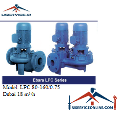 Cast iron circulator pump 18, LPC 80-1600.75 پمپ سیرکولاتور چدنی ابارا مدل LPC 80-160/0.75 با دبی 18 مترمکعب برساعت