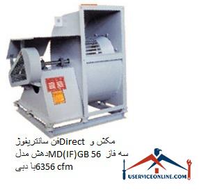 Direct suction and exhaust fan model MD (IF) GB 56 three-phase with a flow rate of 6356 cfm فن سانتریفیوژ Direct مکش و دهش مدل MD(IF)GB 56 سه فاز با دبی 6356 cfm