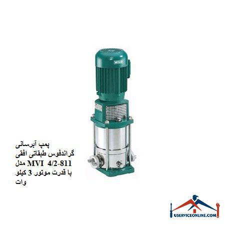 Grand MFI 811-42 horizontal floor water supply pump with 3 kW motor power پمپ آبرسانی گراندفوس طبقاتی افقی مدل MVI 811-4/2 با قدرت موتور 3 کیلو وات