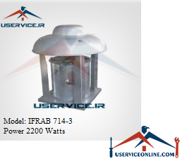 Iranian Ceiling Axial Fan IFRAB 714-3 فن آکسیال سقفی ایرانیان فن مدل IFRAB 714-3 قدرت 2200 وات