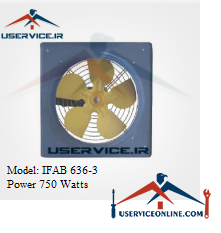 Iranian Wall Axial Fan IFAB 636-3 فن آکسیال دیواری ایرانیان فن مدل IFAB 636-3 قدرت 750 وات