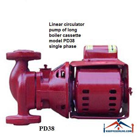 Linear circulator pump of long boiler cassette model PD38 single phase پمپ سير کولاتور خطی سمنان مدل PD38