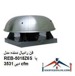 Radial blower fan model REB-5018Z6S with a flow rate of 3531 cfm فن رادیال دمنده مدل REB-50/18Z6S با دبی 3531 cfm