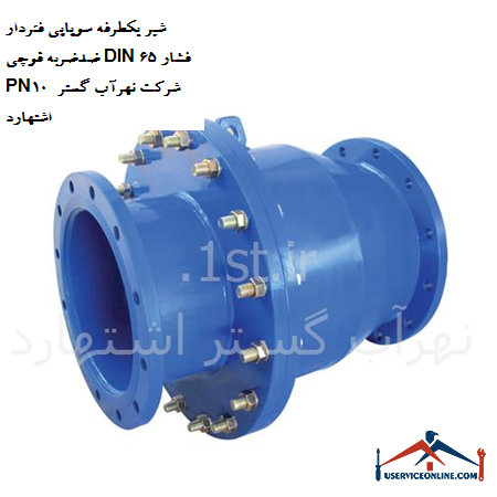 One-way valve valve with anti-shock spring DIN 65 pressure PN10 of Nahrab Gostar Eshtehard company شیر یکطرفه سوپاپی فنردار ضدضربه قوچی DIN 65 فشار PN10 شرکت نهرآب گستر اشتهارد