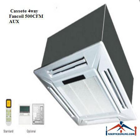 Cassete 4way Fancoil 500CFM AUX فن کویل AUX کاستی 4طرفه CFM 500