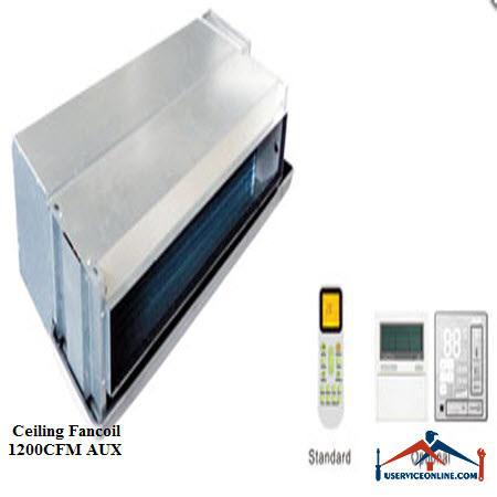 Ceiling Fancoil 1200CFM AUX فن کویل AUX سقفی توکار CFM 1200