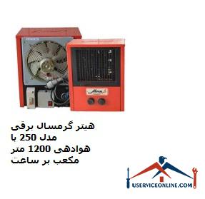 Electric electric heater model 250 with aeration of 1200 cubic meters per hour هیتر گرمسال برقی مدل 250 با هوادهی 1200 متر مکعب بر ساعت